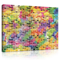 Graffiti - Colourful Bricks Canvas Schilderij PP20135O1