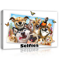 Animals- Selfies Canvas Schilderij PP12812O4