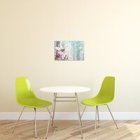 Floral Pattern and Colourful Planks Canvas Schilderij PP20173O4