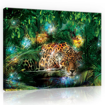 Jaguar in the Jungle Canvas Schilderij PP10212O1