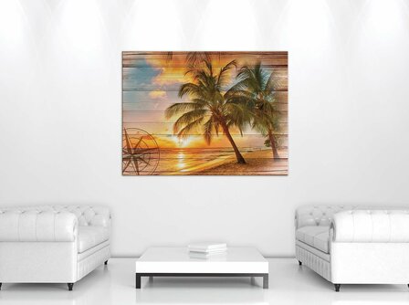 Beach on the boards Canvas Schilderij PP10027O1