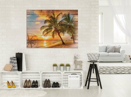 Beach on the boards Canvas Schilderij PP10027O1