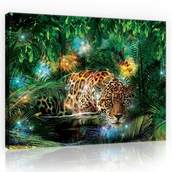 Jaguar in the Jungle Canvas Schilderij PP10212O1