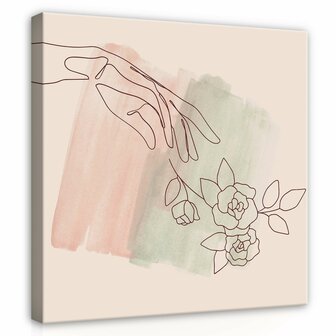 Boho Line Art - Hand Canvas Schilderij PP14059O2