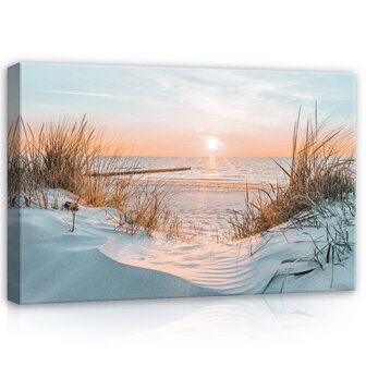 Sunset on the beach Canvas Schilderij PP14021O20