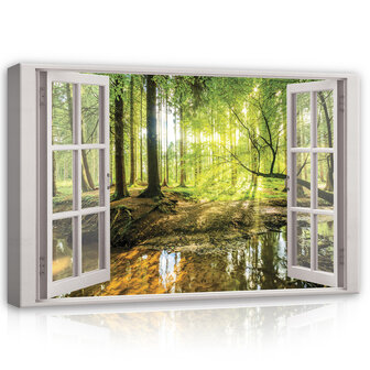 Window - Forest Canvas Schilderij PP14050O20