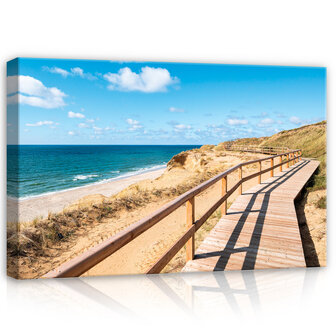 Landscape Beach Sea Wooden Path Canvas Schilderij PP14108O20