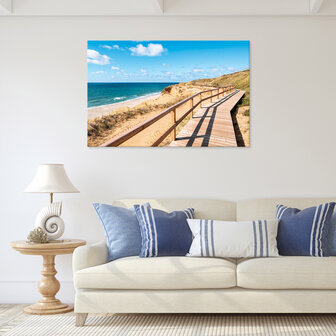 Landscape Beach Sea Wooden Path Canvas Schilderij PP14108O20