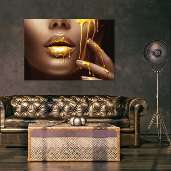 Female art gold luxury Canvas Schilderij PP14583O20