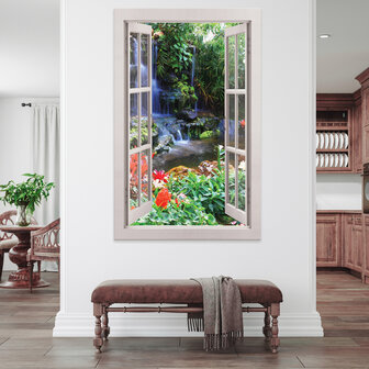 View window 3D jungle Canvas Schilderij PP14458O20