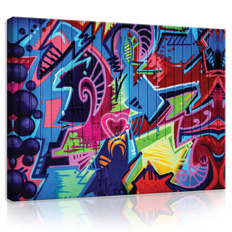 Colourful Abstract Graffiti Canvas Schilderij PP20207O1