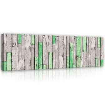 Gray and Green Tattered Planks Canvas Schilderij PP20143O3
