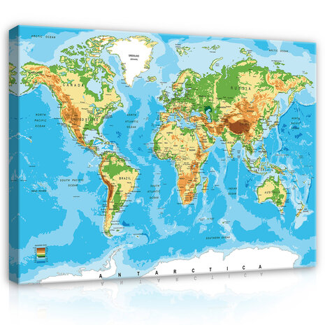 World Map Canvas Schilderij PP10250O20