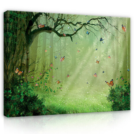 For Children Forest Fairytale Butterflies Canvas Schilderij PP14403O20