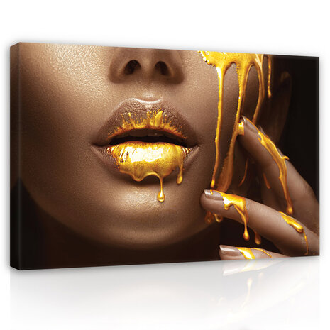 Female art gold luxury Canvas Schilderij PP14583O20