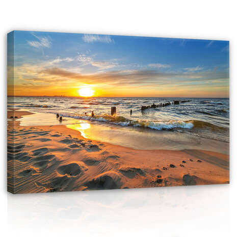 Beach see ocean sun Canvas Schilderij PP14620O20