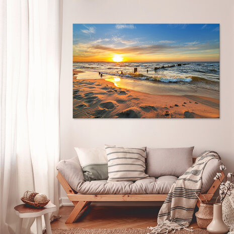 Beach see ocean sun Canvas Schilderij PP14620O20