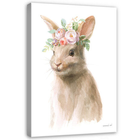 For Children Animals Rabbit Flowers Canvas Schilderij PP14398O20