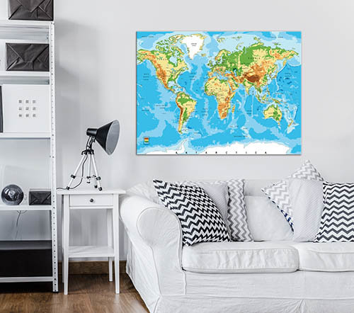 Interessant Encommium bon World Map Canvas Schilderij PP10250O1 - Canvaskoopjes.nl