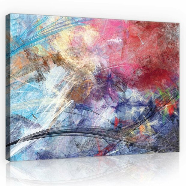 Sketched Colourful Abstraction Canvas Schilderij PP10007O1