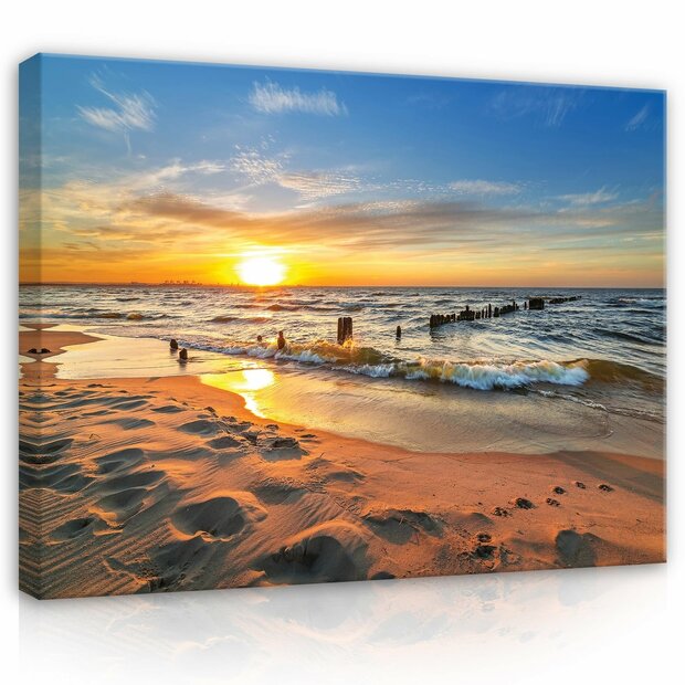 Beach see ocean sun Canvas Schilderij PP14620O1