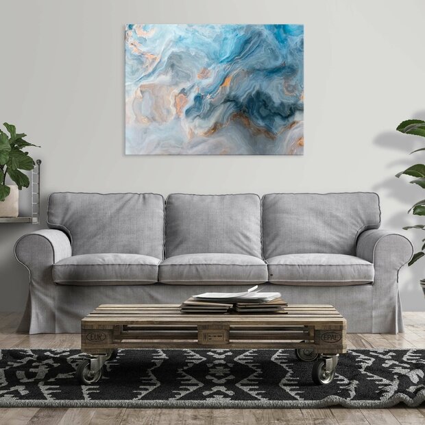 Blue Marble Imitation Canvas Schilderij PP14016O1
