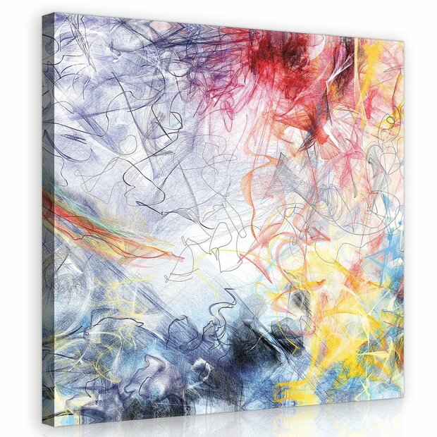 Sketched Colourful Abstraction Canvas Schilderij PP10006O2