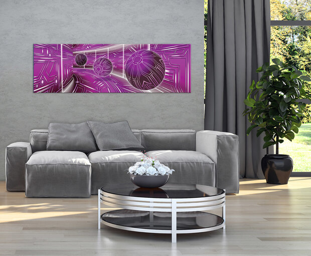 Pink Corridor with balls Canvas Schilderij PP10078O3