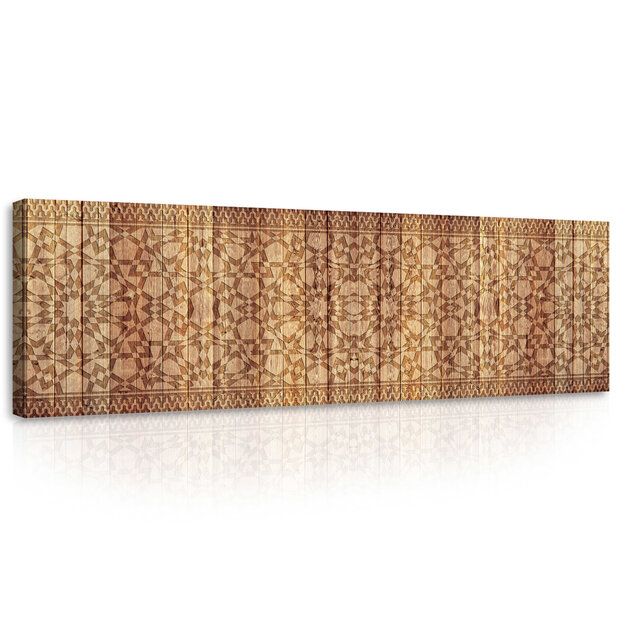 Ornament on Wooden Planks Canvas Schilderij PP10717O3