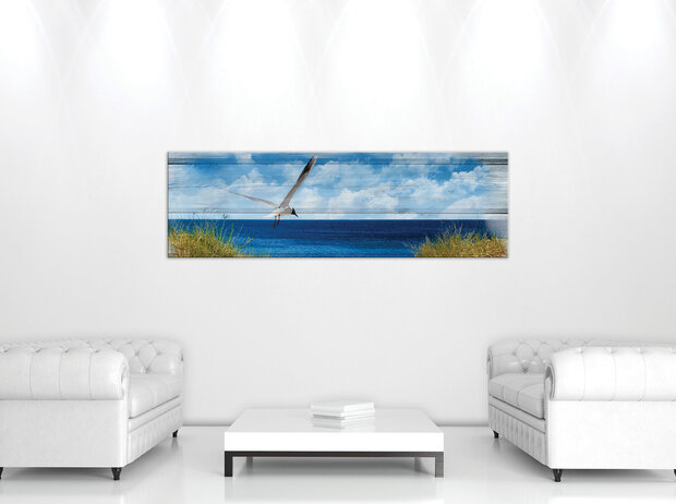 Beach on the boards Canvas Schilderij PP10026O3