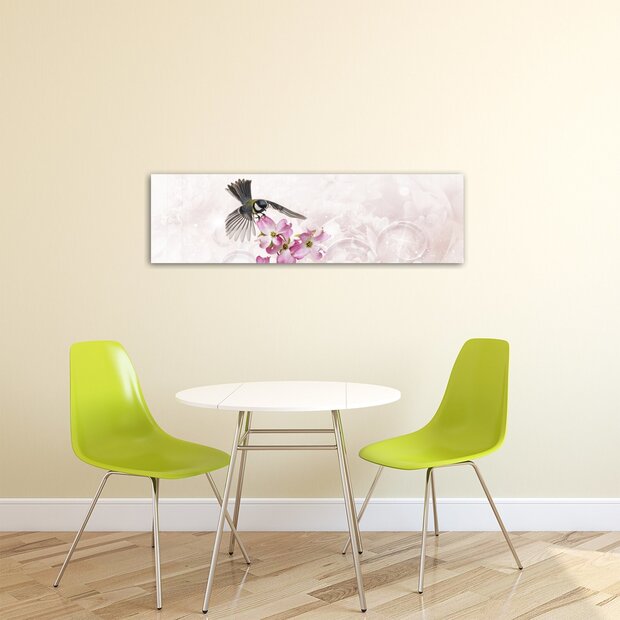 Titmouse on a Flower Canvas Schilderij PP20018O3