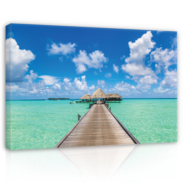 Nature ocean clouds jetty Canvas Schilderij PP14580O20