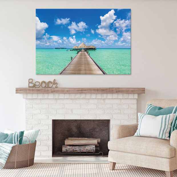 Nature ocean clouds jetty Canvas Schilderij PP14580O20
