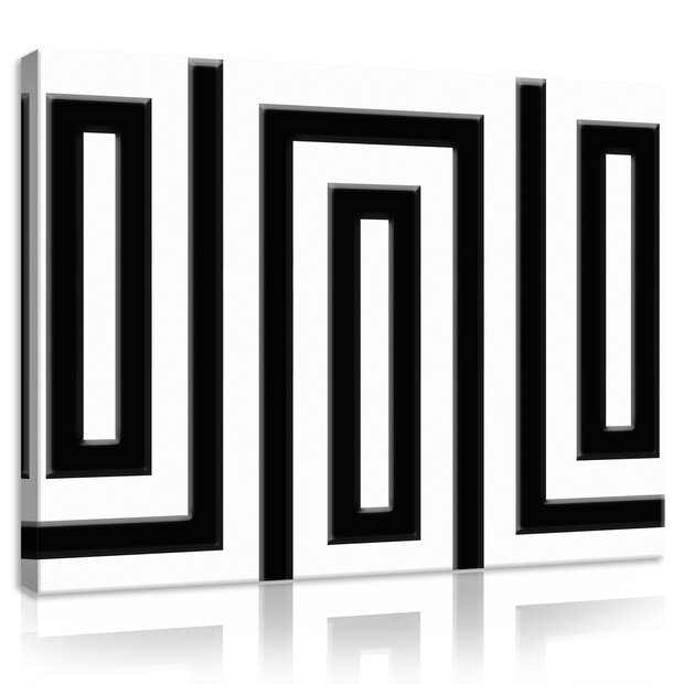 Black and White Labyrinth Canvas Schilderij PP20178O1