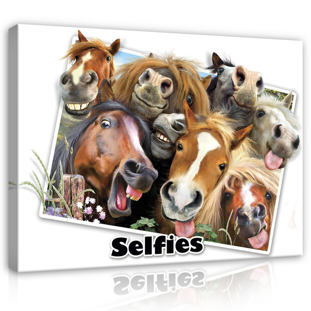 Horses- Selfies Canvas Schilderij PP12809O1