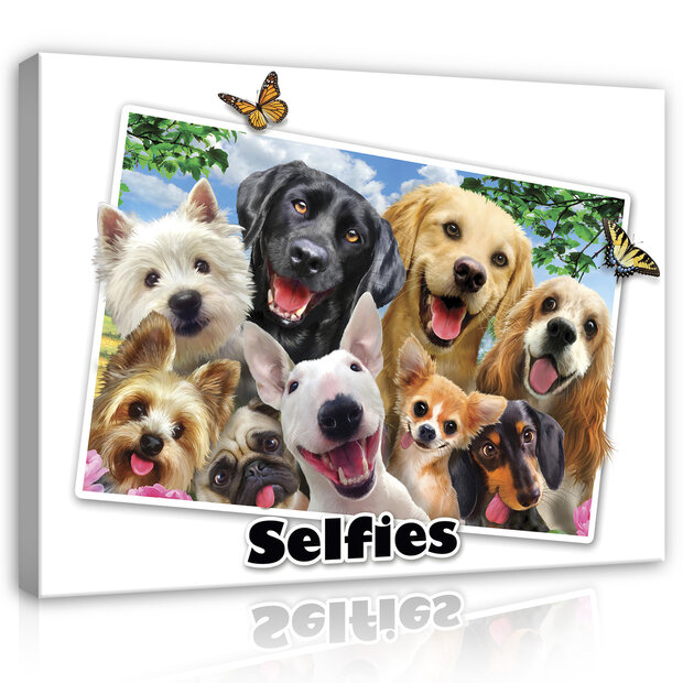 Dogs- Selfies Canvas Schilderij PP12807O1