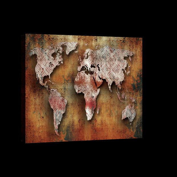 Rusty World Map Canvas Schilderij PP20272O4
