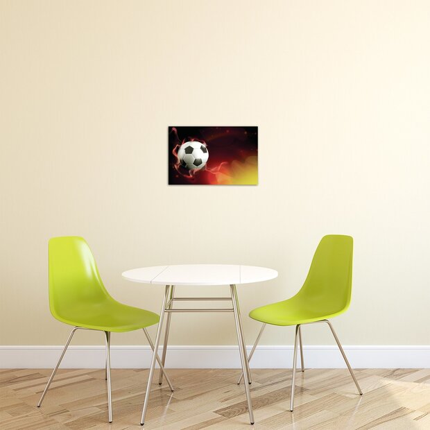 Football on Red Background Canvas Schilderij PP2271O4
