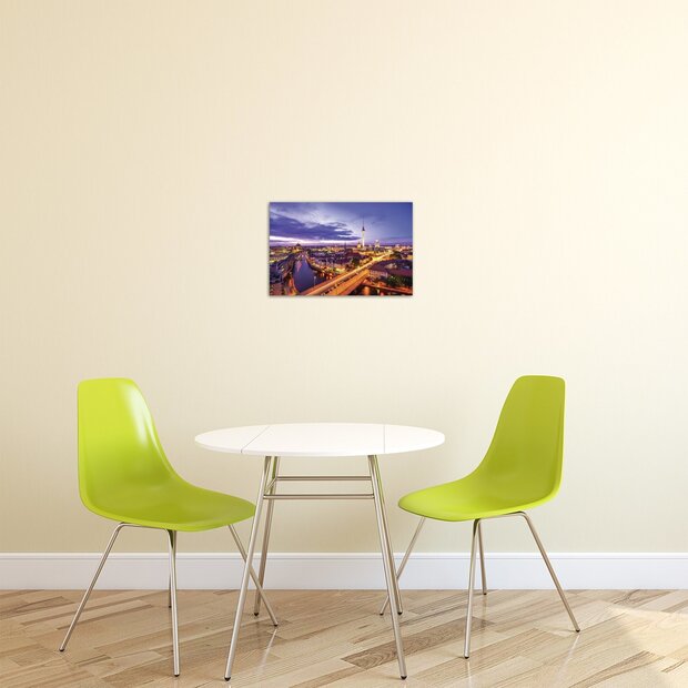 Berlin Panorama at Night Canvas Schilderij PP20084O4