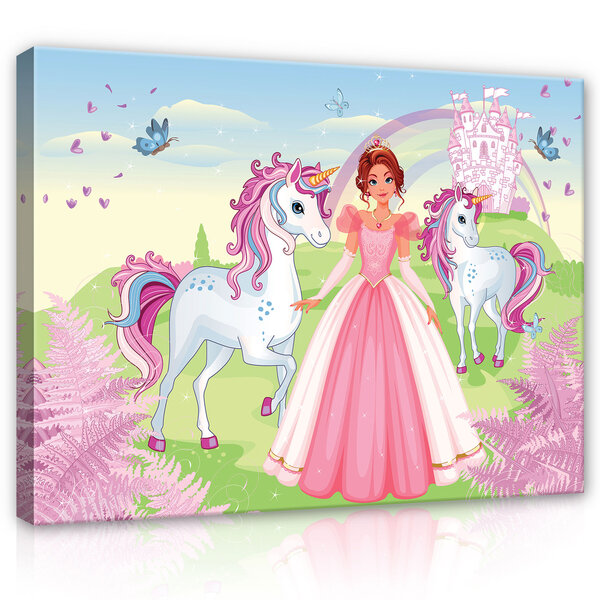 Princess with unicorns Canvas Schilderij PP13240O1