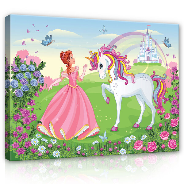 Princess with unicorn Canvas Schilderij PP13238O1
