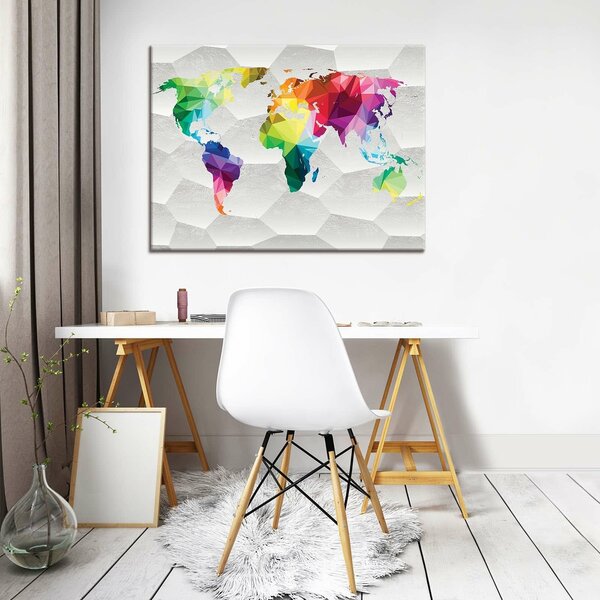 Colorful map Canvas Schilderij PP11191O1