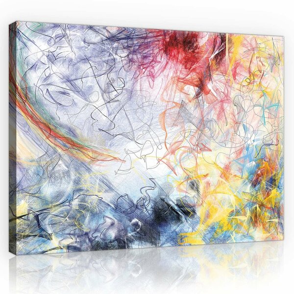 Sketched Colourful Abstraction Canvas Schilderij PP10006O1