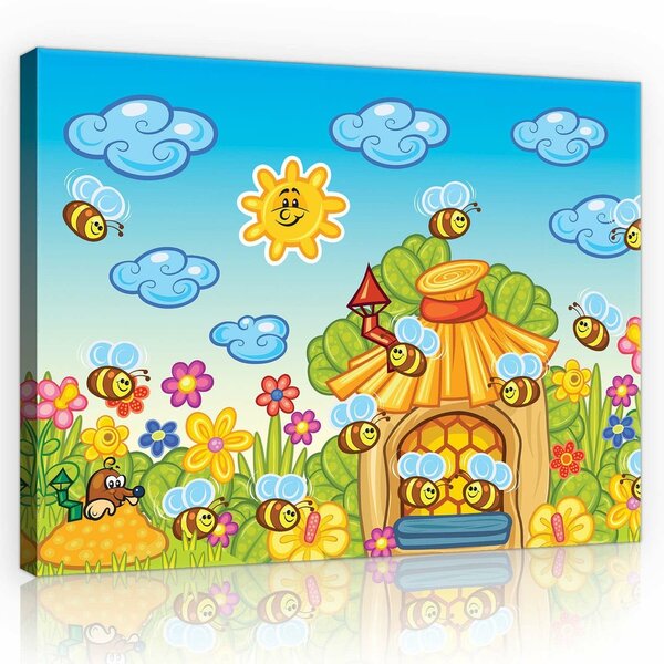 Happy Busy Bees Canvas Schilderij PP10008O1