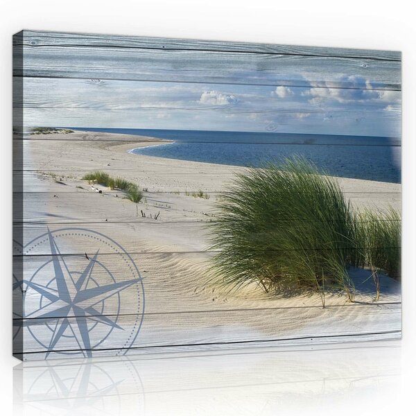 Beach on the wood Canvas Schilderij PP10025O1