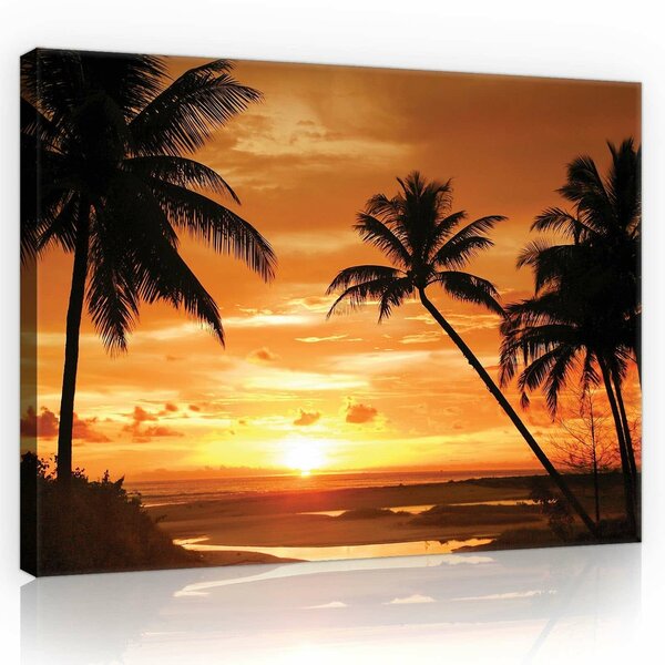 Palms in the Sunset Light Canvas Schilderij PP10237O1