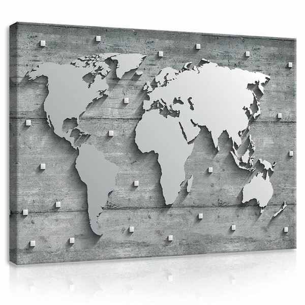 Conrete and Metal Map Canvas Schilderij PP10420O1