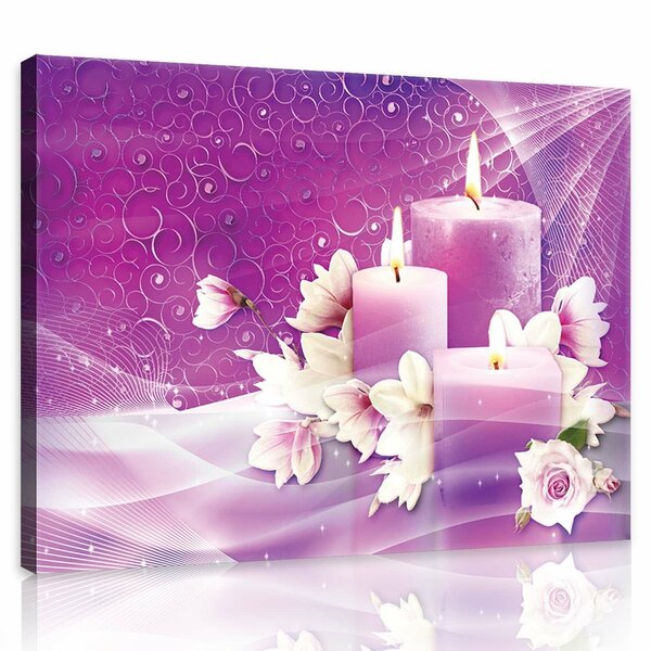 Candles and Magnolia Canvas Schilderij PP10672O1