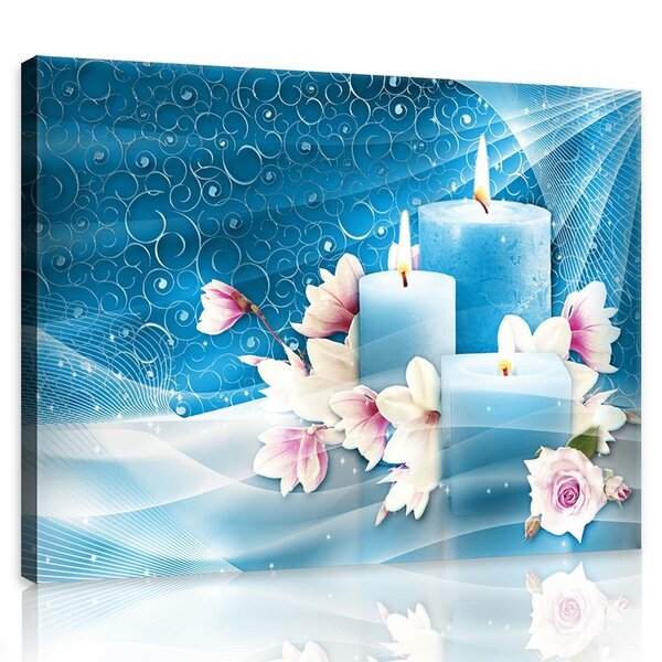 Candles and Magnolia Canvas Schilderij PP10673O1