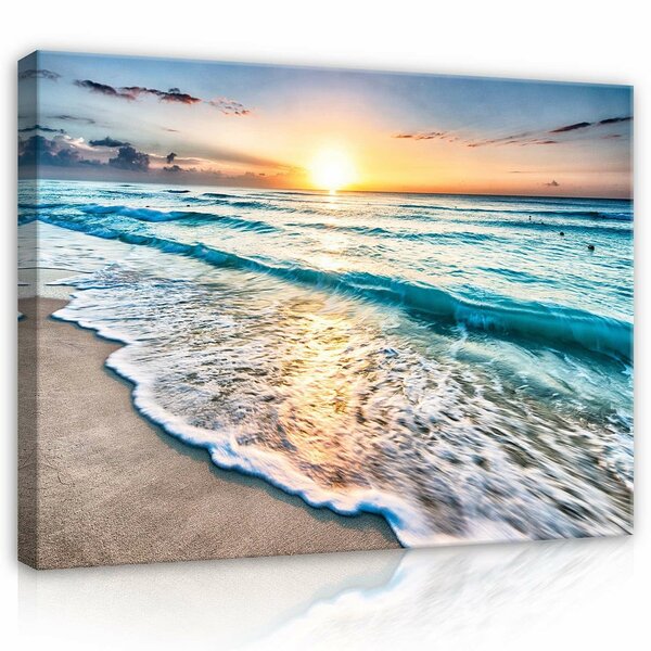 Beach sunset Canvas Schilderij PP11040O1